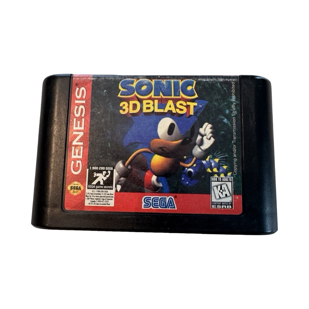 Sonic 3D Blast Sega Genesis Game Cart Authentic 1996 16-Bit Retro Video Game